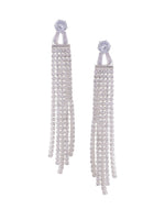 Thumbnail for NVR Women Silver Toned Contemporary Drop Earrings - Distacart