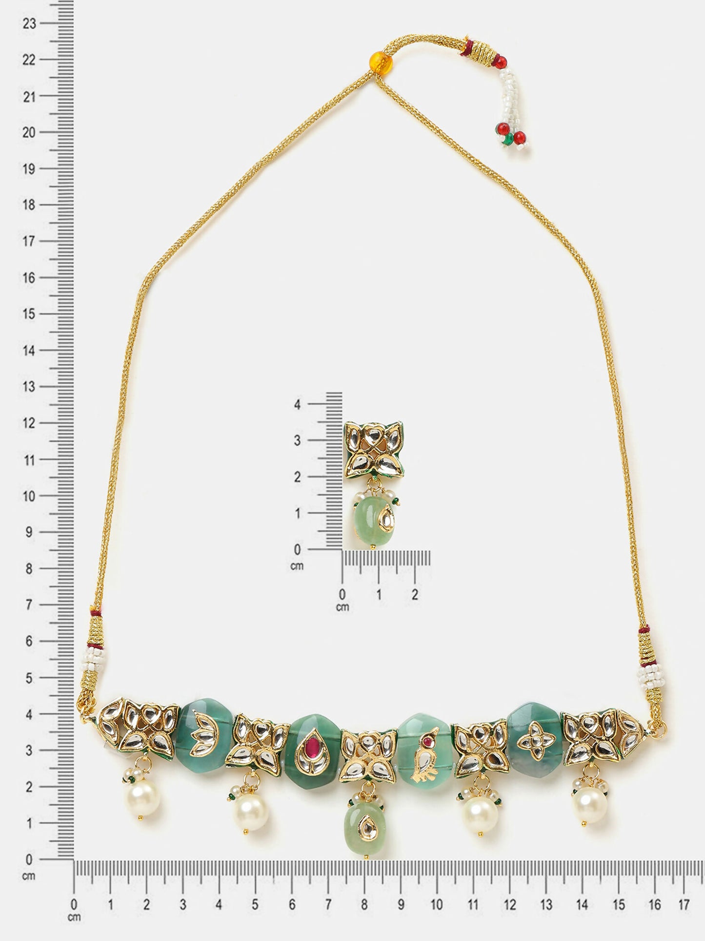 Ruby Raang Antique Kundan Stone Work Jewellery Set - Distacart