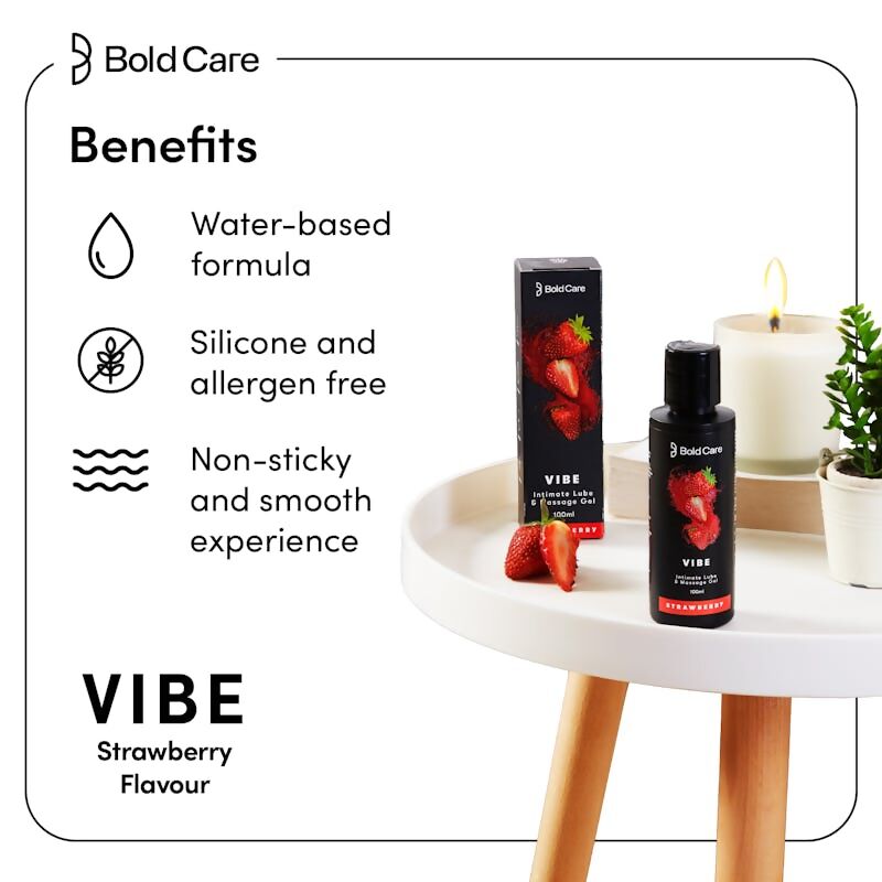 Bold Care Vibe Strawberry Flavor Massage Gel - Distacart