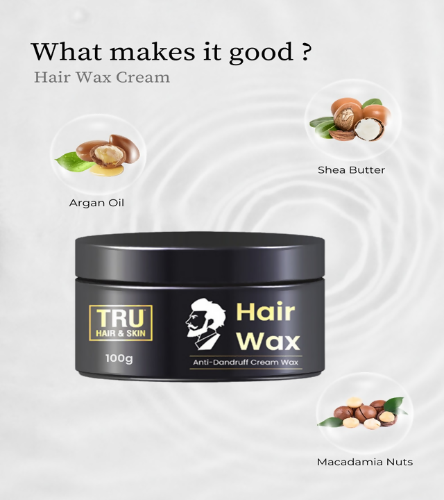 Tru Hair & Skin Strong Hold For 12-Hours Hair Wax Cream with Argan Oil