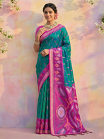 Thumbnail for Shree Shyam Fashion Sky Blue Soft Silk Saree - Distacart