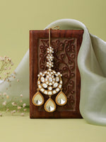 Thumbnail for Ruby Raang 22k Gold Polished Kundan Maang Tikka