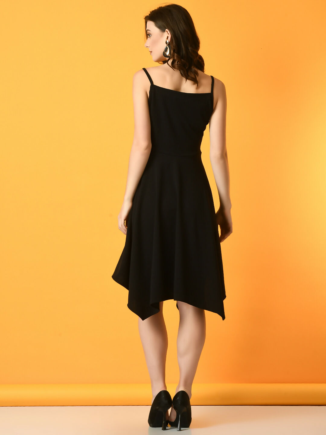 Myshka Women's Black Solid Party Dress - Distacart