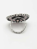 Thumbnail for NVR Women's Pink Silver-Plated Circular Shape Adjustable Finger Ring - Distacart