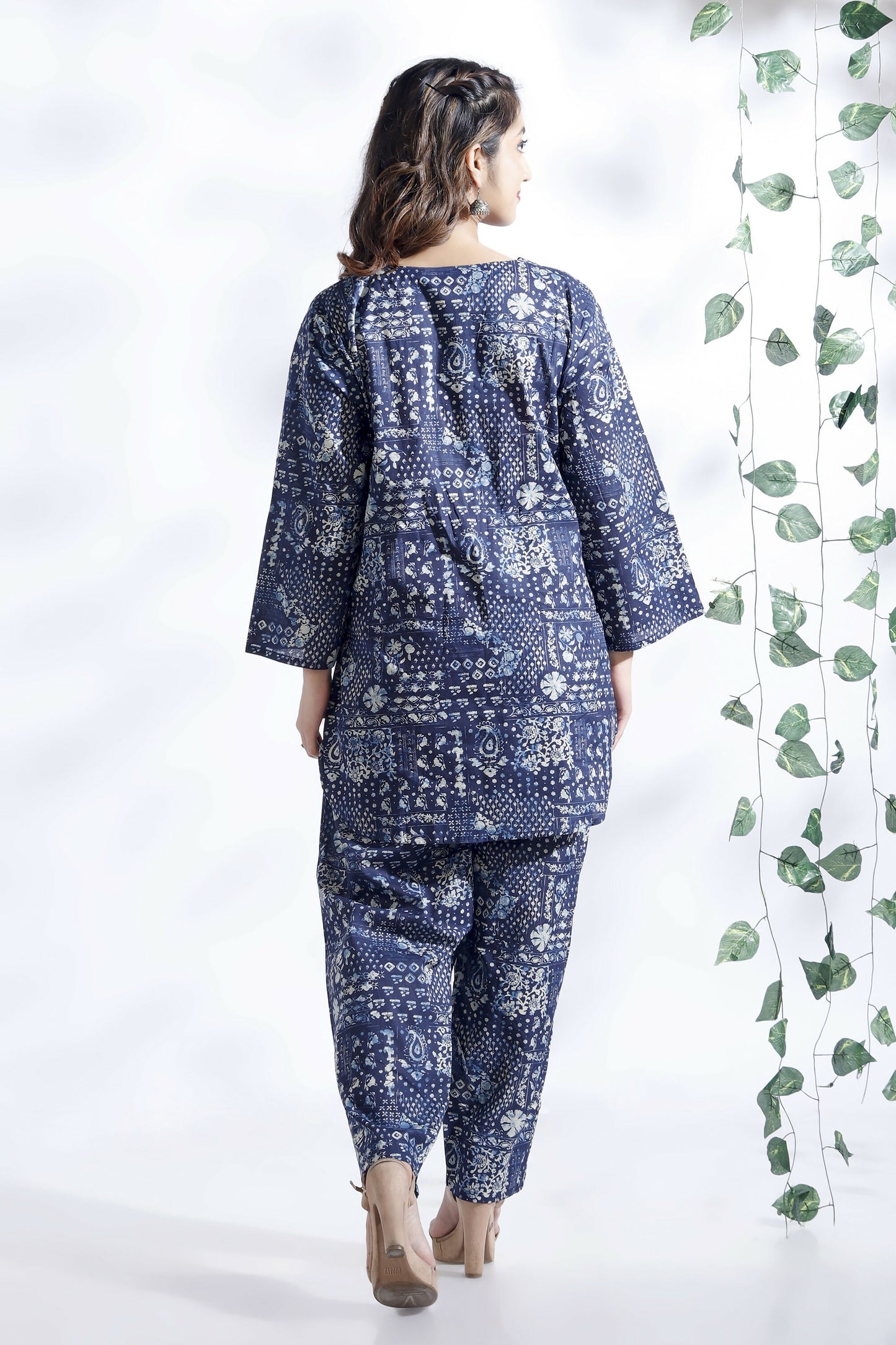 Breathables Abstract Cotton Co-Ord Set – Blue - Dista