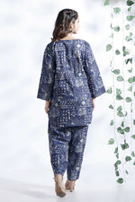Thumbnail for Breathables Abstract Cotton Co-Ord Set – Blue - Dista