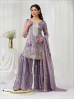Thumbnail for Anaita Lavender Gold Crush Stitched suit with heavy embroidery work - Distacart