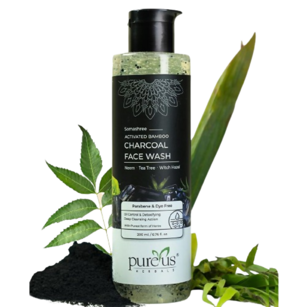 Pureus Herbals Somashree Activated Bamboo Charcoal Face Wash - Dista