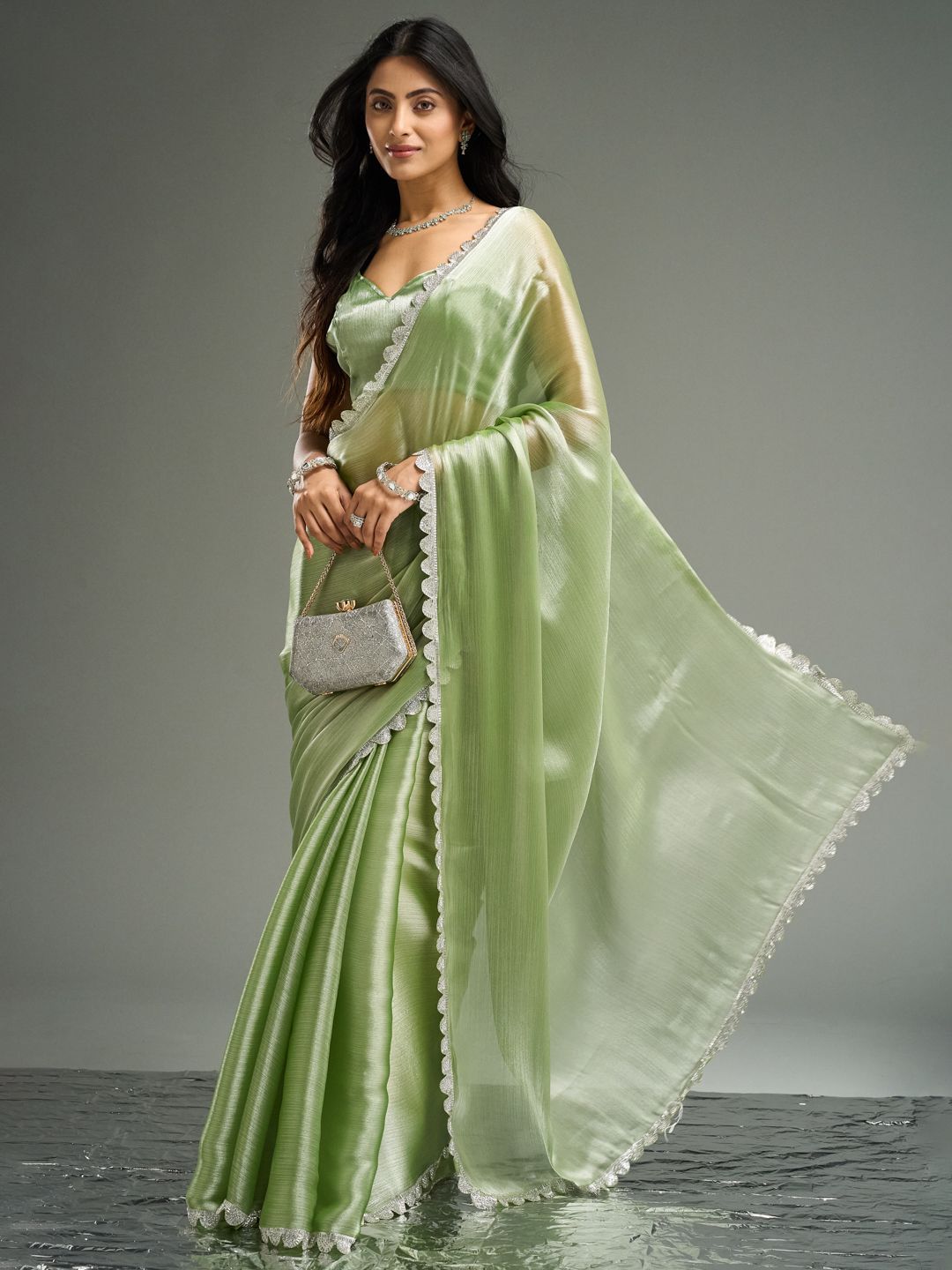 kasee Embellished Silk Blend Saree - Distacart