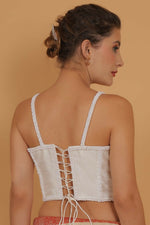 Thumbnail for Joban Fashion Silk Pearl And Beads Hand Embroidery Padded Blouse - Pearl White