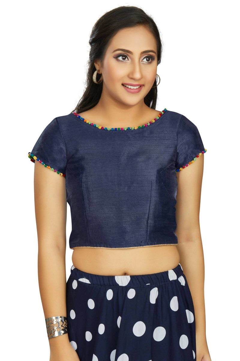 Aastha Fashion Women's Navy Blue Art Silk Designer Party Wear Readymade Blouse - Distacart
