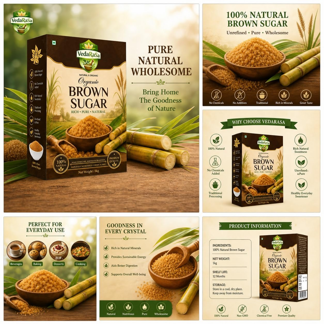 VedaRasa Natural Brown Sugar - Dista