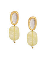 Thumbnail for Ruby Raang Yellow Kundan Studs