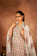 Thumbnail for Joban Fashion Red Green Hand Block Printed Cotton Suit Set - Distacart