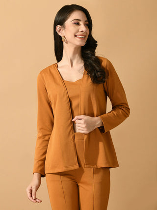 Myshka Women's Mustard Solid Solid Jacket - Distacart