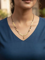 Thumbnail for NVR Women Gold Plated Black Beaded Short Design Mangalsutra - Distacart