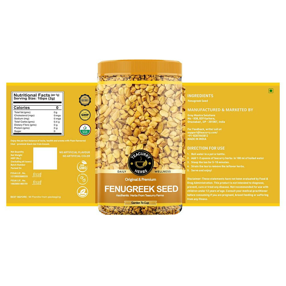 Teacurry Organic Fenugreek Seed (Methi Seeds) - Distacart