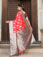 Thumbnail for Astita Red Silk Saree