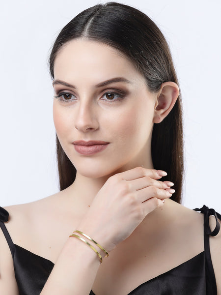 NVR Women Gold-Plated Western Cuff Bracelet - Distacart