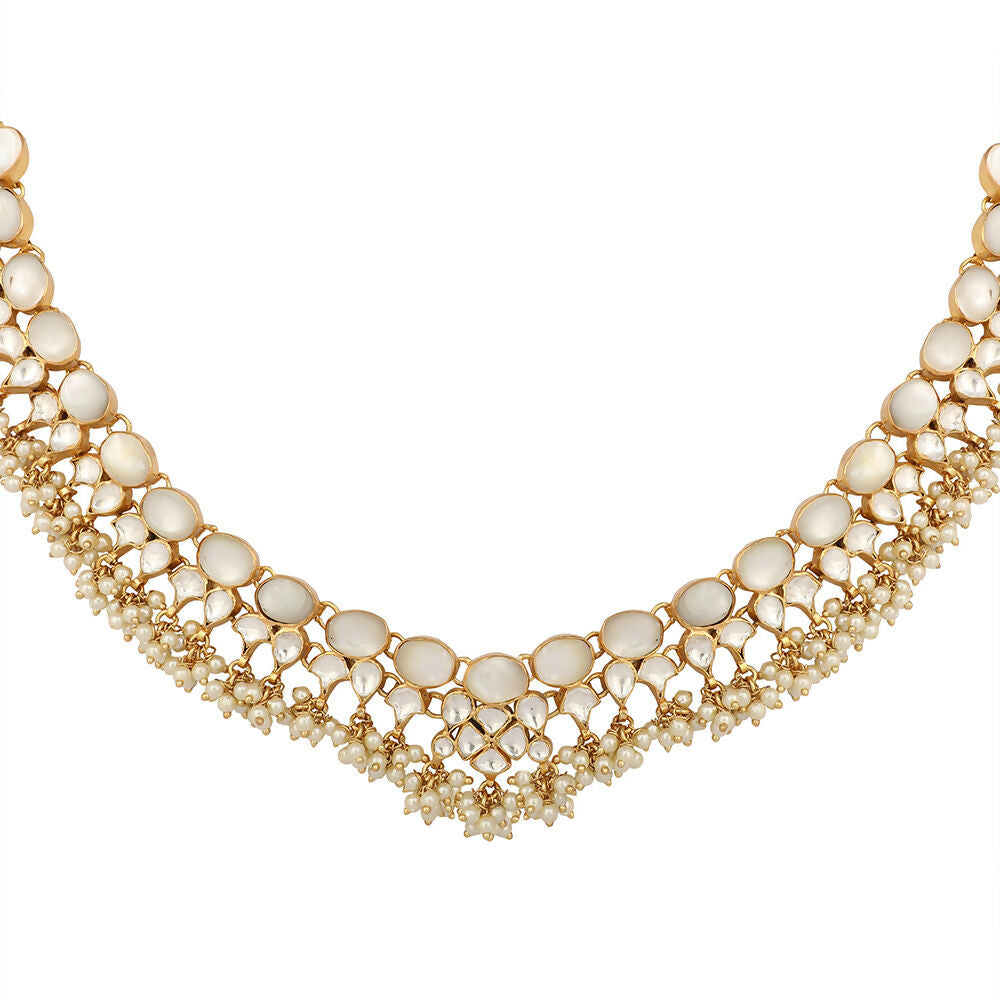 Nuyug 22K Gold Plated Ivory Dusk MOP Necklace