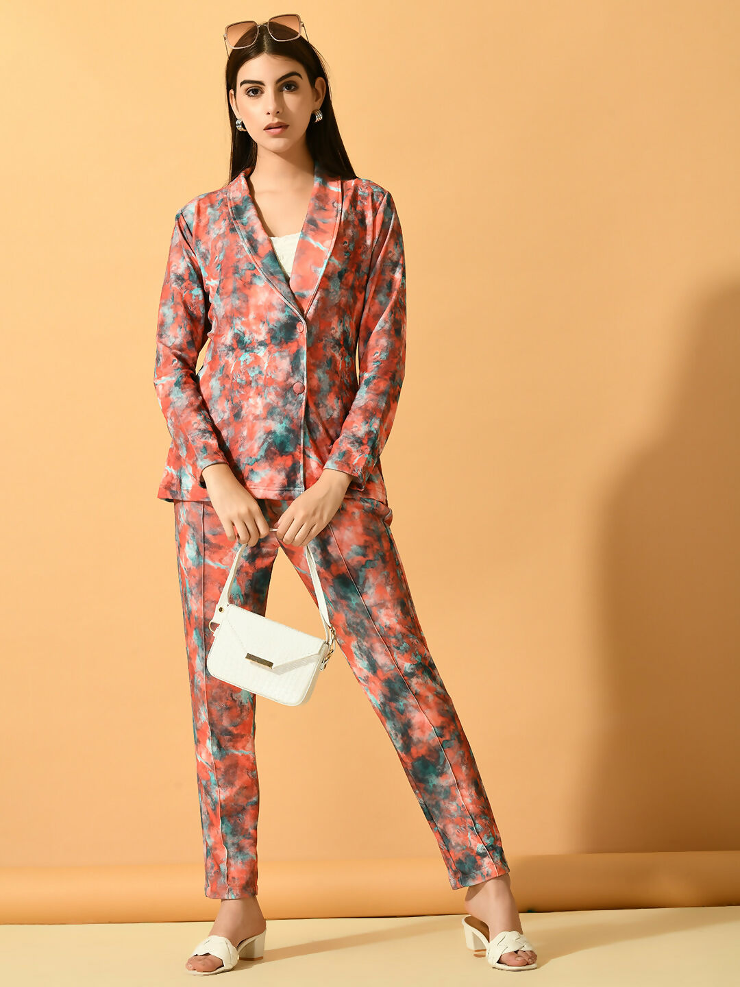 Myshka Women's Multi Printed Coat With Trousers - Distacart