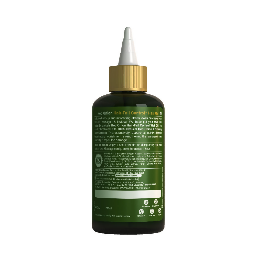 Lotus Botanicals Red Onion Hair Fall Control Hair Oil - Distacart