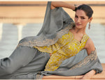 Thumbnail for Anaita grey Chinon Readymade Shrug Suit with Heavy Embroidery Work - Distacart