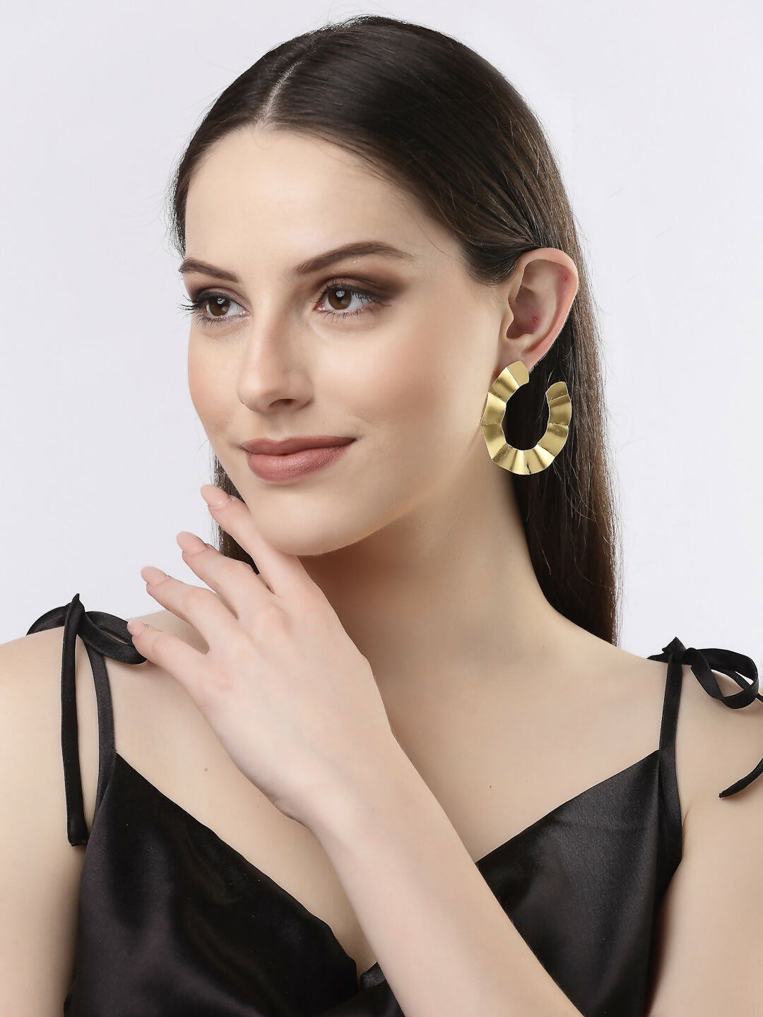 NVR Women Gold-Plated Contemporary Drop Earrings - Distacart