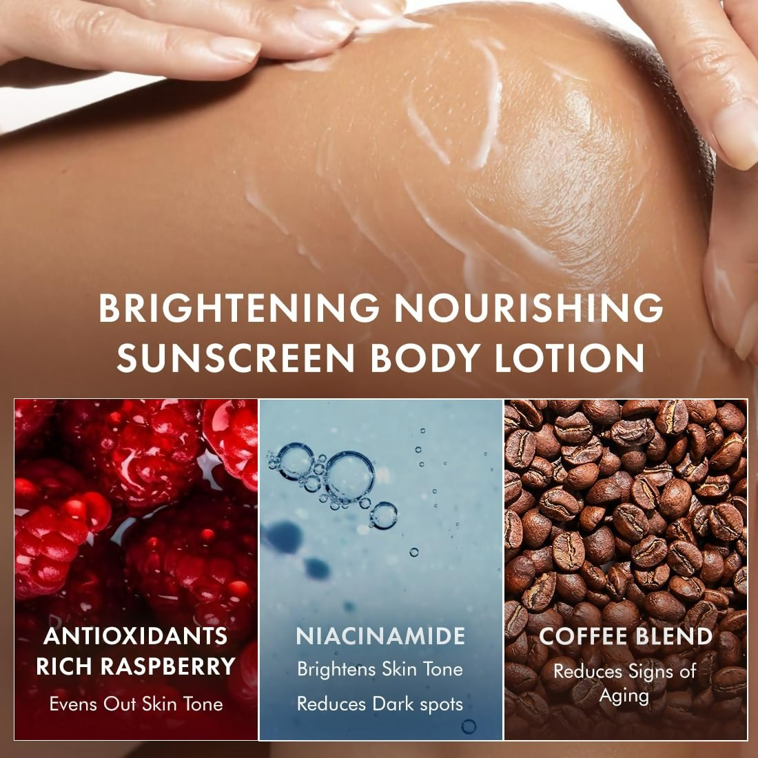 mcaffeine All Skin Brightening SPF 50 PA+++ Sunscreen Body Lotion & Wash Raspberry Combo Kit - Distacart