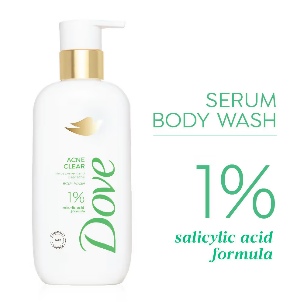 Dove Glow Recharge Exfoliating & Acne Clear Serum Body Wash Combo - Distacart