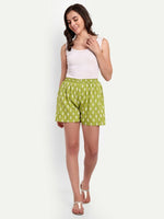 Thumbnail for Alvano Beautiful Printed Green Boxer Shorts Night Shorts, Night Shorts, Bermuda Shorts - Distacart