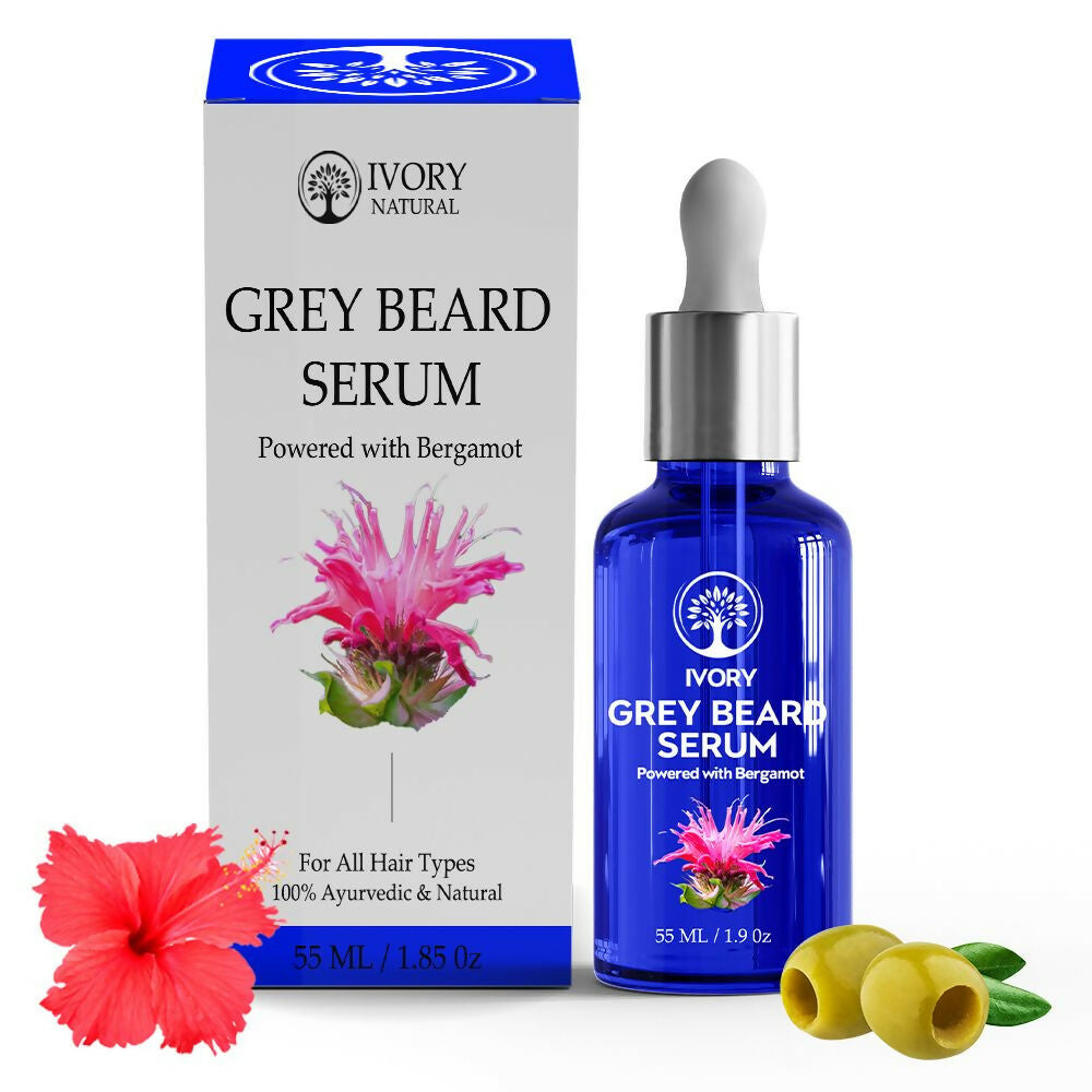 Ivory Natural Greys Beard Serum Restore Natural Black Color Of Grey White Beard - Distacart