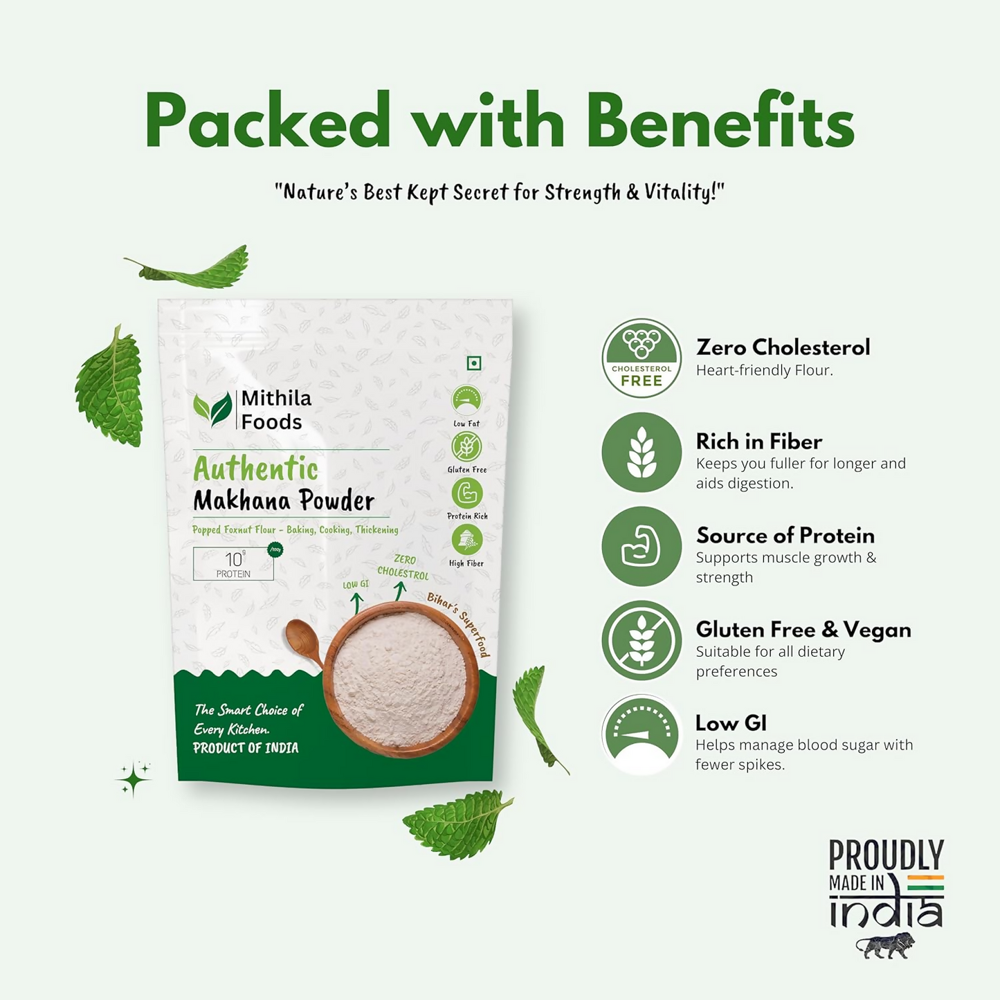 Mithila Foods Makhana Powder Premium Raw Fox Nut Flour - Distacart