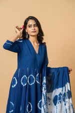 Thumbnail for Joban Fashion Blue Tie & Dye Cotton Suit Set - Distacart