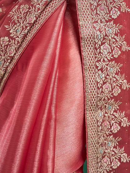 kasee Floral Embroidered Silk Blend Saree - Distacart