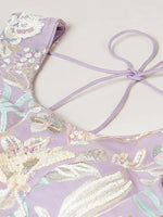 Thumbnail for Tulsi Art Captivating Lavender Sequins Soft Net Reception Wear Lehenga Choli
