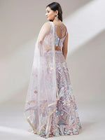 Thumbnail for Tulsi Art Captivating Lavender Sequins Soft Net Reception Wear Lehenga Choli