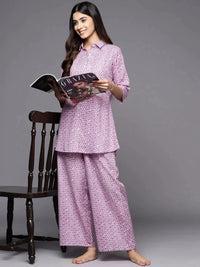 Thumbnail for https://cdn.shopify.com/s/files/1/0341/4805/7228/files/lavender-printed-cotton-night-suit-libas-3-27531314397334.jpg?v=1738399504