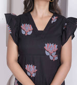 Thumbnail for Miravan Women Empire Waist Black Mini Length Dress - Dista