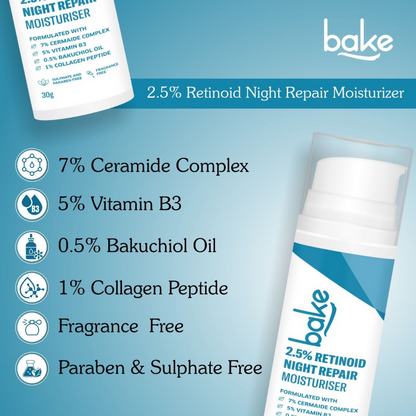 Bake 2.5% Retinoid Night Cream Bakuchiol Oil - Distacart