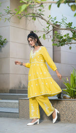 Thumbnail for BulBul Dhawani Rayon Mustard Co-Ord Set