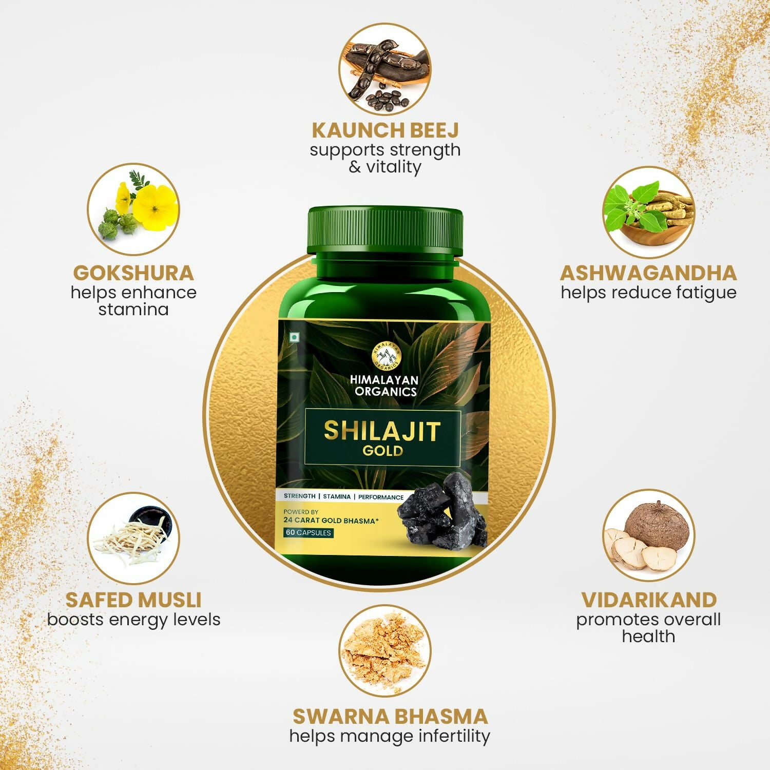 Himalayan Organics Pure SJ Gold Capsules - Distacart