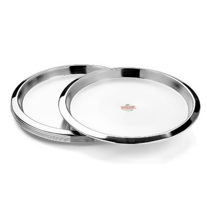 Vinod Stainless Steel Two Tone Serving Dish/Salad Plate/Snack Plate - Dista