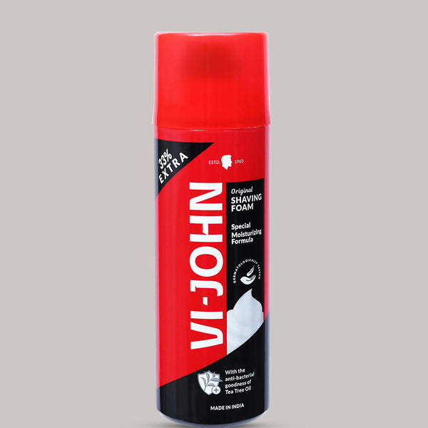 VI-JOHN Original Dermatologically Tested Special Moisturising Formula Shaving Foam with Vitamin E & Tea Tree Oil