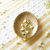 leaf metal tray golden