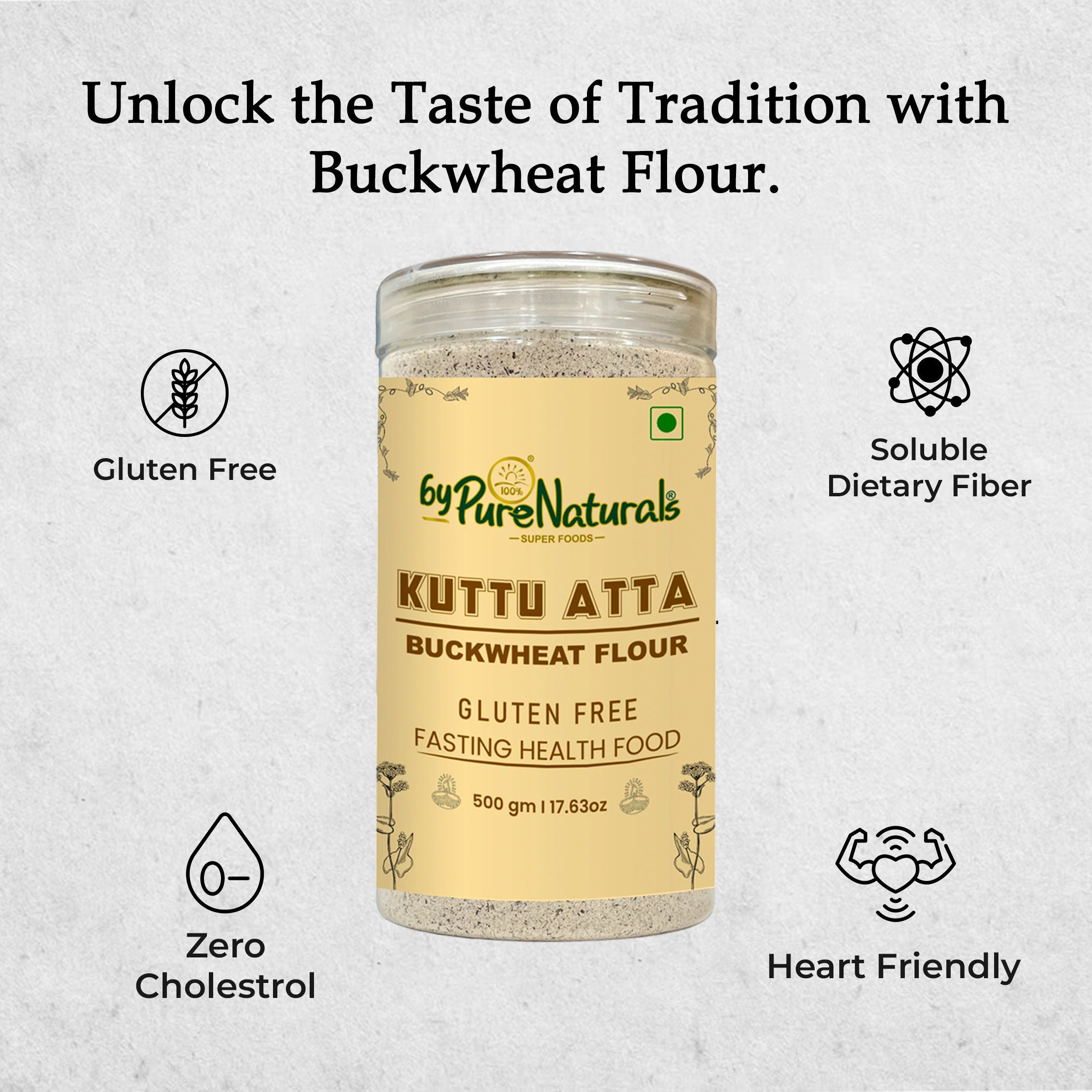 byPureNaturals Kuttu Vrat Atta (Buckwheat Flour) - Dista