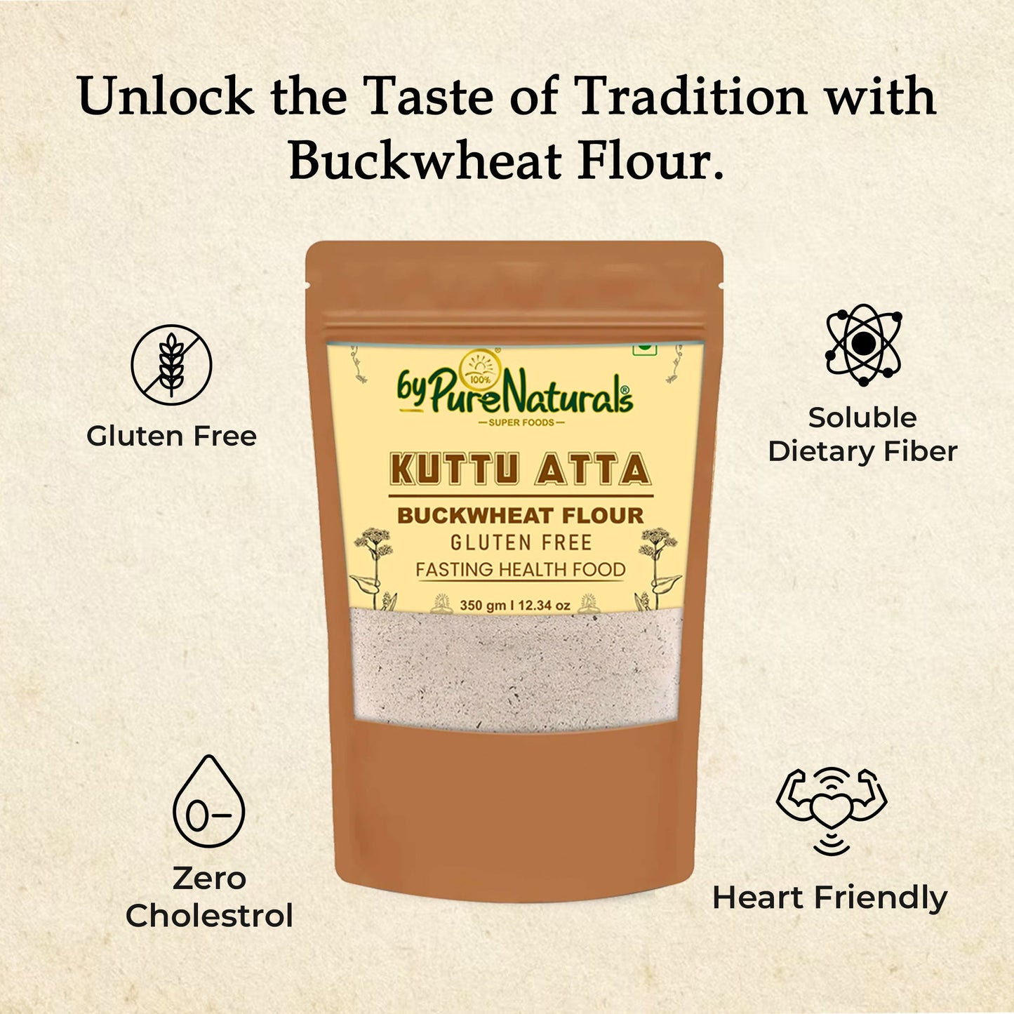 byPureNaturals Kuttu Vrat Atta (Buckwheat Flour) - Dista