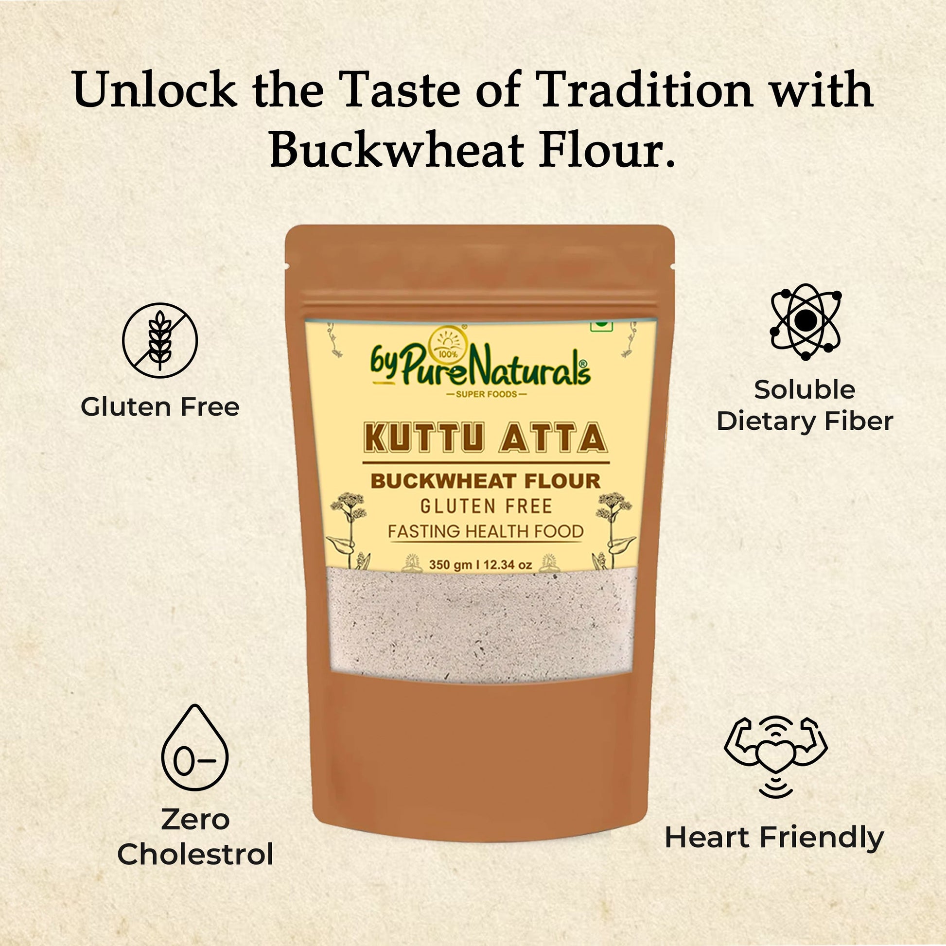 byPureNaturals Kuttu Vrat Atta (Buckwheat Flour) - Dista