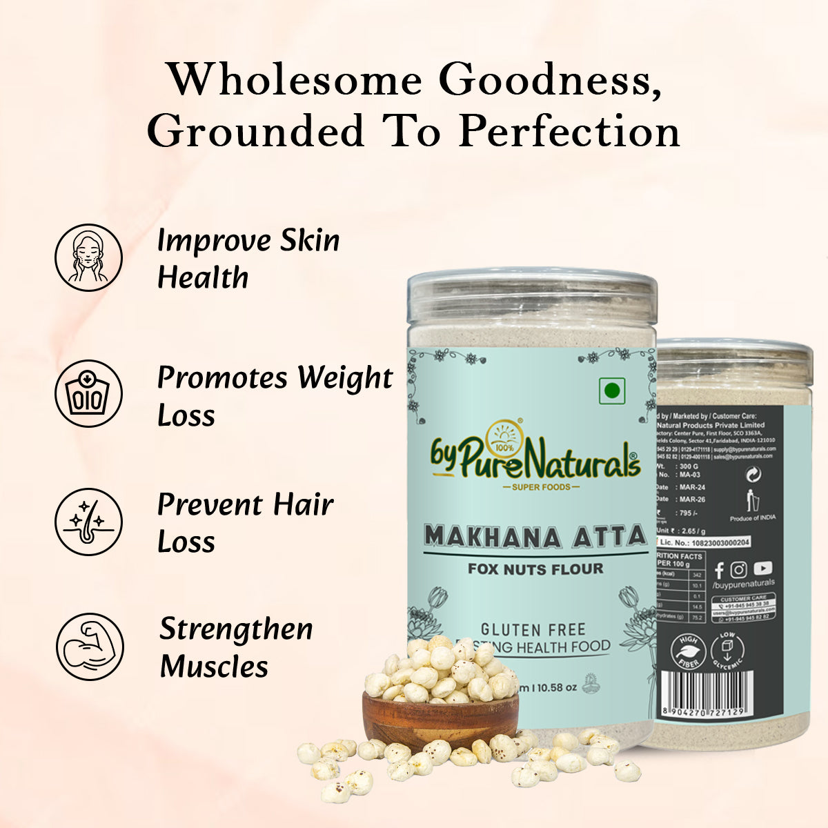 byPureNaturals Makhana Atta (Fox Nuts Flour) - Dista