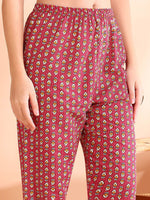 Thumbnail for Ode by House of Pataudi Printed Mirror Work Pure Cotton Kurta With Trousers & Dupatta - Distacart